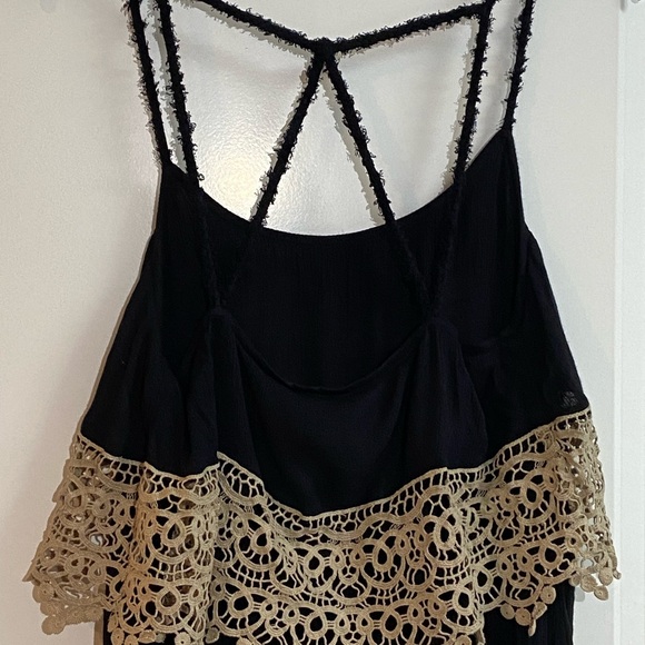 Free People Intimately Womens Sz XSmall Star Slip Crochet Black Boho Dress - Picture 11 of 16